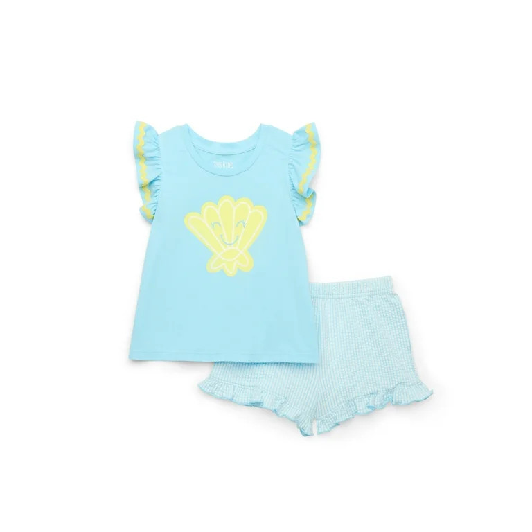 365 Kids from Garanimals Girls Tank Top and Ruffle Short Set, 2-Piece, Sizes 4-10 | Walmart (US)
