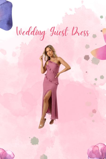 Wedding guest dress 
One shoulder dress 
Maxi dress 
Ruffle dress 
Summer dress 

#LTKFindsUnder100 #LTKSeasonal #LTKStyleTip