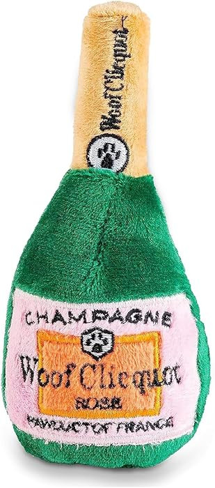 Haute Diggity Dog Woof Clicquot Rose Plush Squeaker Bottle - Small Machine-Washable Safe Fabric f... | Amazon (US)