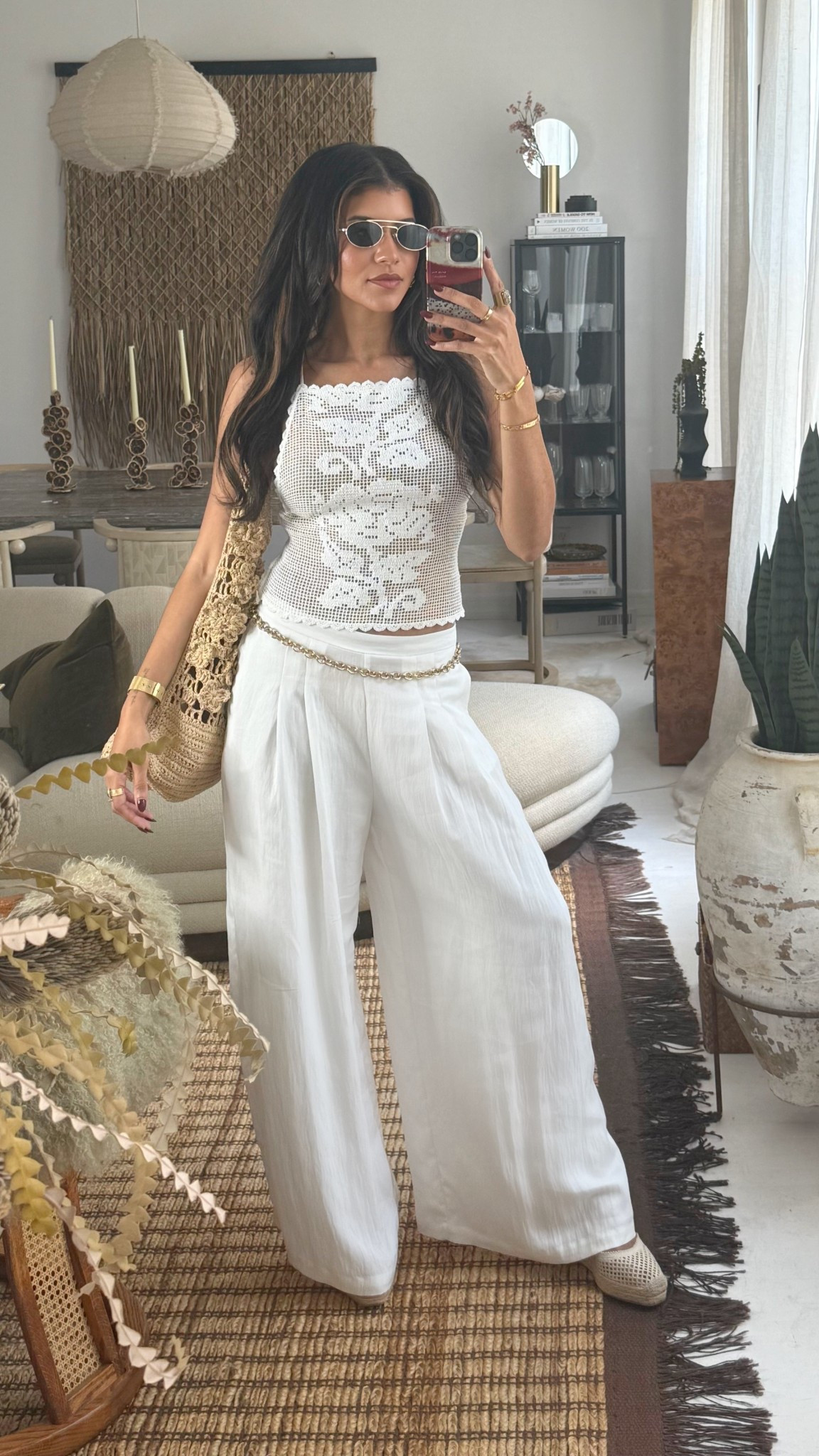 You NEED this crochet top. If your size is sold out, you can get away with a size up because the back laces up  

#LTKSummerEdit #LTKStyleTip