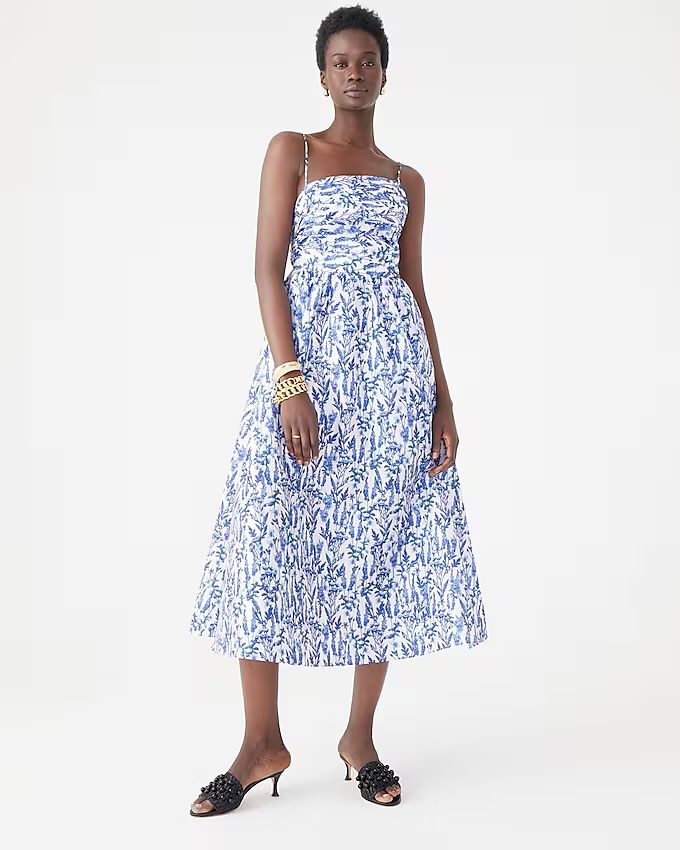 Collection taffeta side-cutout midi dress in meadow print | J.Crew US