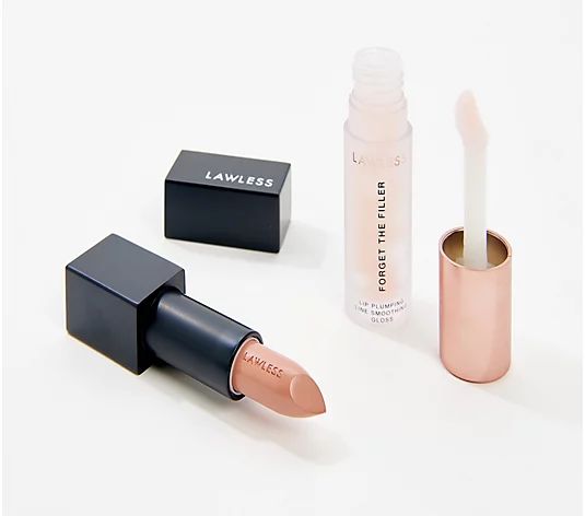 Lawless Beauty Forget the Filler Plumping Gloss and Lipstick | QVC