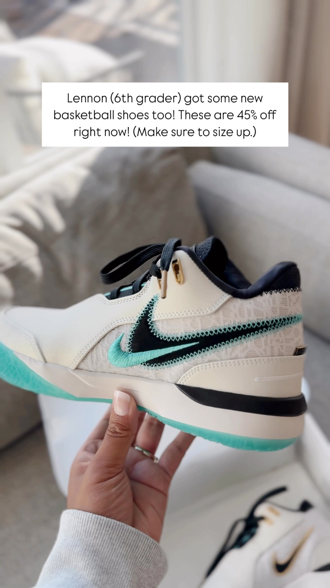 Make sure you size up on the teal/gold/black basketball shoes.  (LeBron NXXT Gen AMPD) 

#LTKSaleAlert #LTKShoeCrush #LTKMens