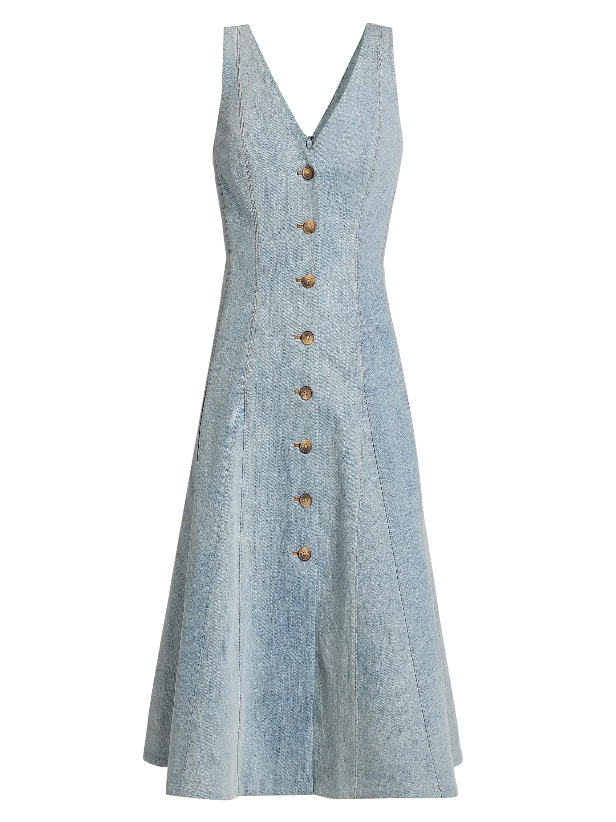 Lou Denim A-Line Midi-Dress | Saks Fifth Avenue