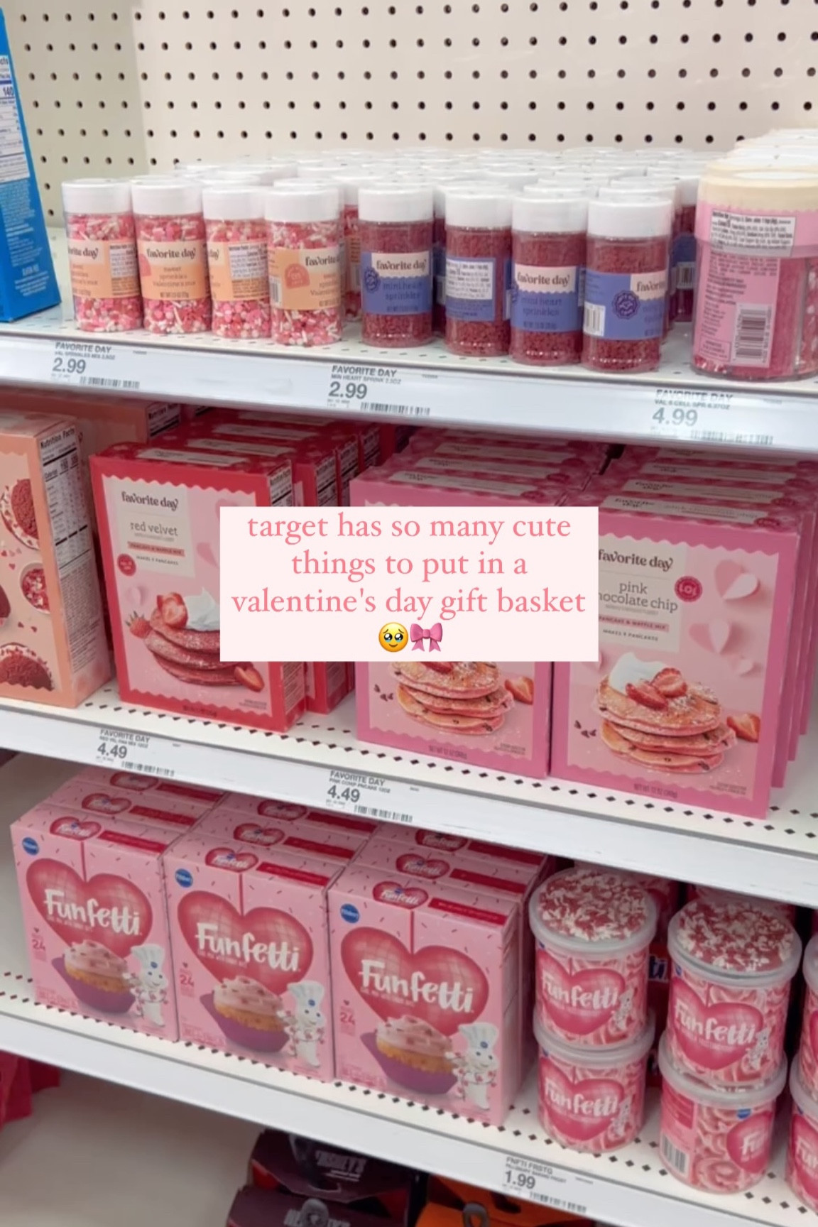 it's the time of year where everything is pink 🥹🎀

I went to target yesterday and was so happy to see all of the cute Valentine's Day things! everything is so pink 🥹 these candies and baking supplies would make such great vday gift basket presents, but there are so many other amazing finds at target too!

I hope you're all having the best thursday today 🫶🏻

#valentinesdaygiftideas #targetfinds #targetbeautyfinds #affordablegifts #affordablegiftsforwomen #valentinesdaygiftbaskets #giftbasketideas #valentinesdaycandy #targetshoppers #targetshopping #targettrip #targettrips #targetlove