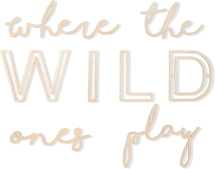 Wooden Where The Wild Ones Play - Plywood Words Sign for Wall Art, Photo Prop Where The Wild Ones... | Amazon (US)