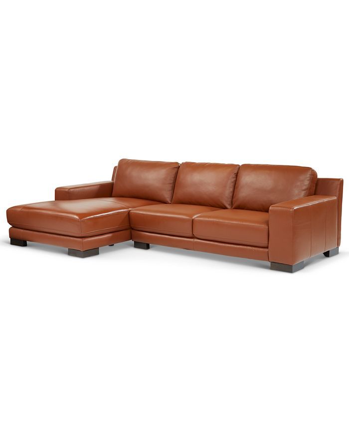 Darrium 2-Pc. Leather Sofa with Chaise, Created for Macy's | Macys (US)