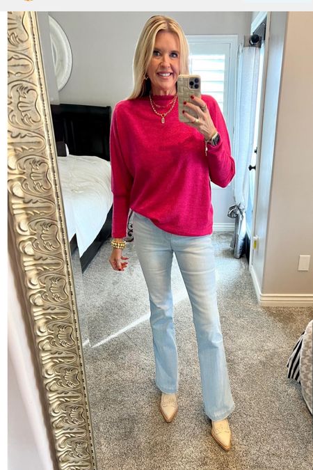 Sale alert 🚨 

Flare Jeans, Light Wash 
One of my top favorite jeans 
I have in all of the washes. 

Now $44 70% off normally $148

Fits true to size  available in petite and tall as well

Hurry and grab a pair

This sweater is also on sale 60% off now $29  tts comes in several colors

These darling dolce Vita western booties are also on sale 

#LTKfindsunder50 #LTKstyletip #LTKsalealert