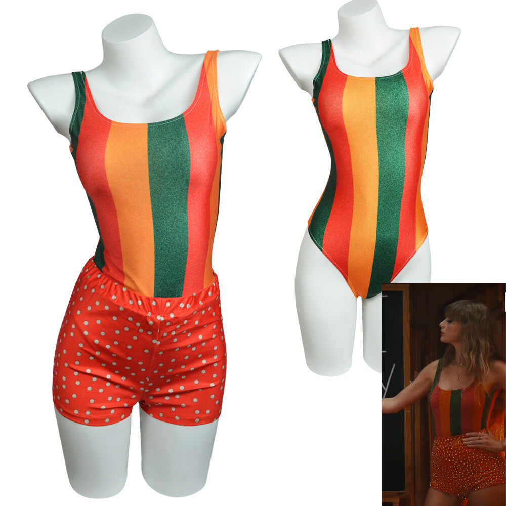 Taylor Anti Hero Cosplay Costume Color Stripes Jumpsuit Stage Show Outfit Shorts | eBay US