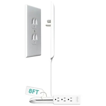 Sleek Socket Wall Outlet Concealer with 8-ft Extension Cord with Multiple Outlets | Walmart (US)