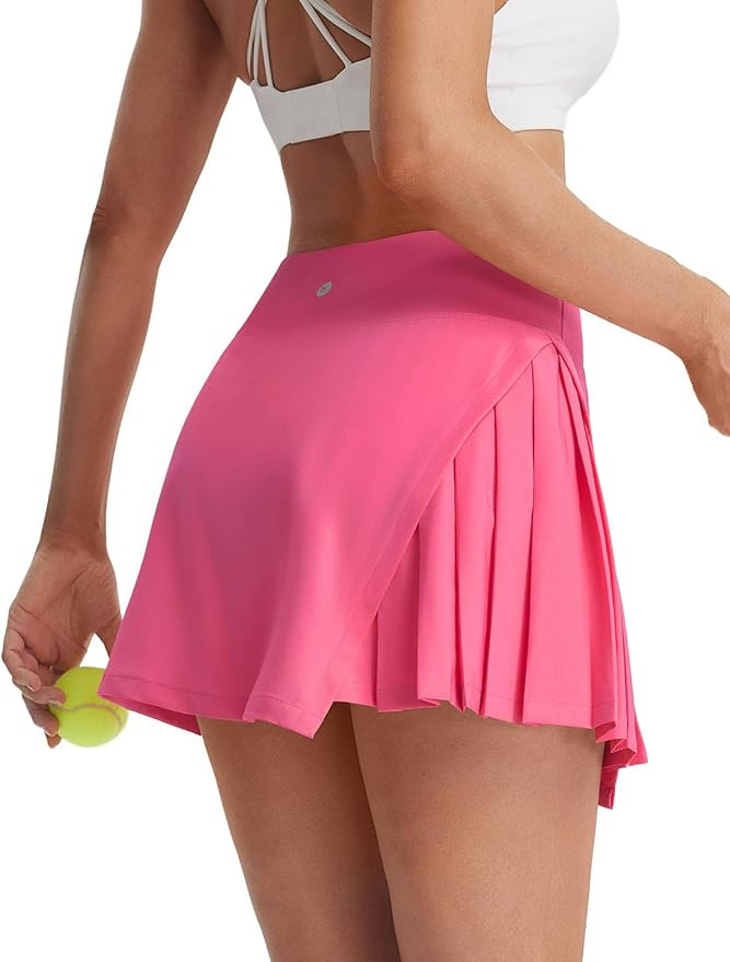baleaf Women's Tennis Skirts High Waisted Golf Skorts with Pockets Side Pleated Slit A-Line Athle... | Amazon (US)