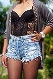 Levis high waisted denim shorts Grunge Hipster clothing distressed ripped jean cut off shorts | Amazon (US)