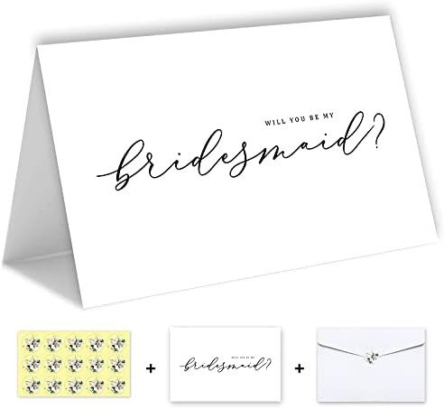 (14 pack) Bridesmaid Proposal Card Set, 8 Will You Be My Bridesmaid, 2 Maid of Honor, 2 Flower Gi... | Amazon (US)