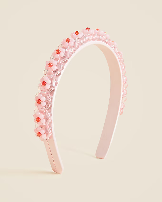 Girls' chunky beaded flower headband | J. Crew US