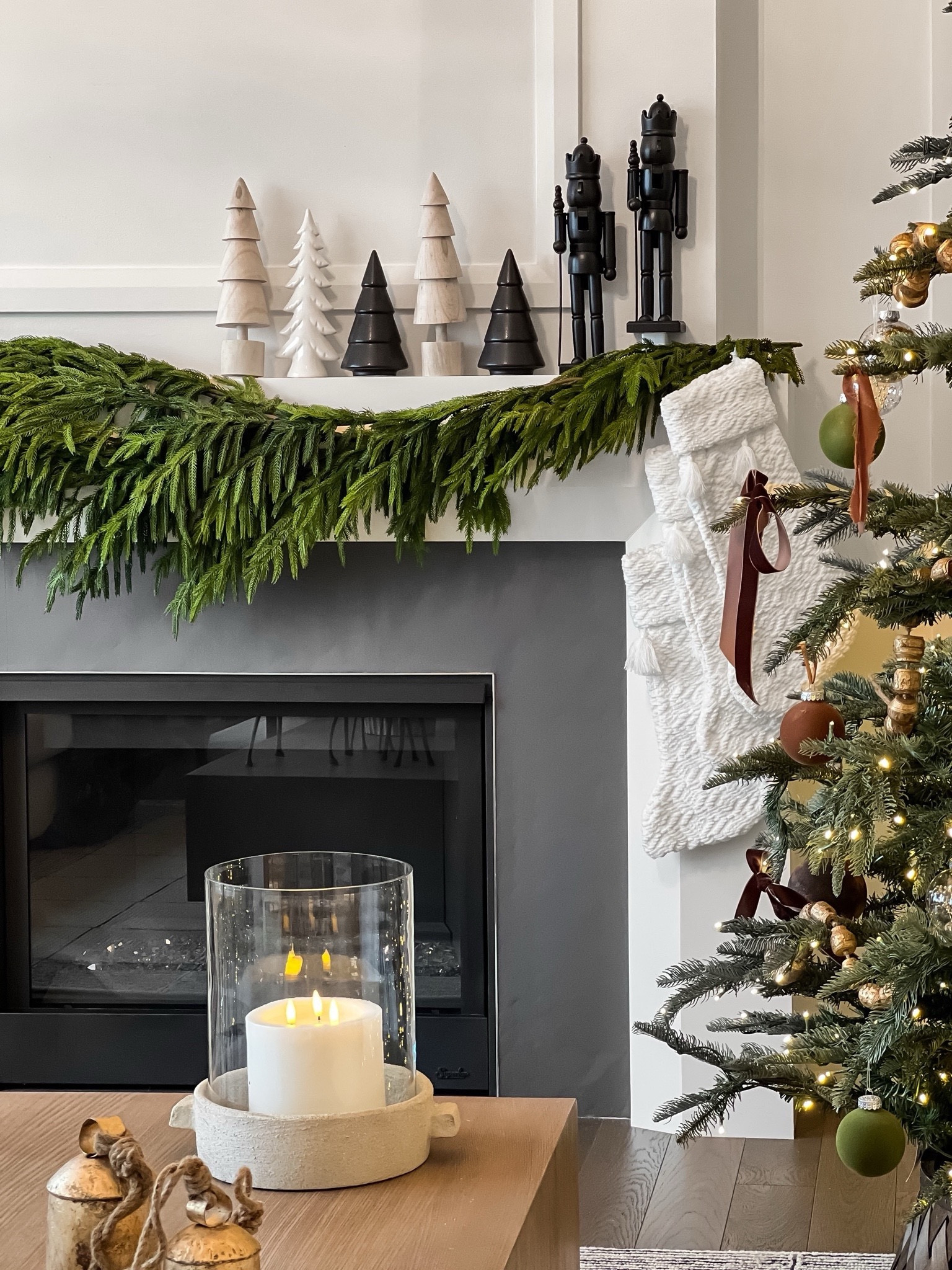 Embrace the classic and enduring Norfolk Pine Garland,😍 essential for adorning your mantle. Teamed up with miniature figurine trees from @walmart, it adds a charming touch. 🥰

#LTKHoliday


#LTKHome #LTKStyleTip