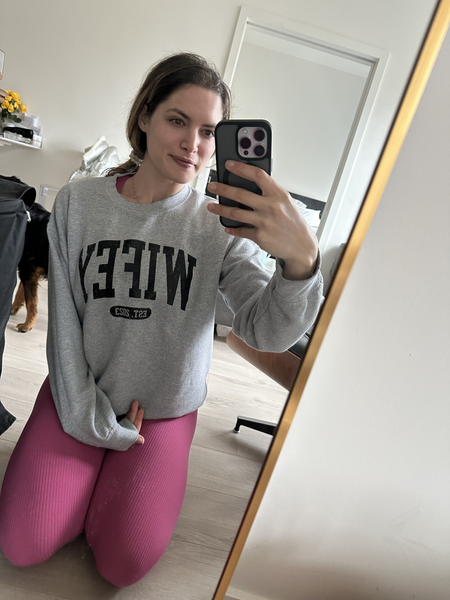 Wifey & Hubby Sweatshirts EST (year). Super cute gift! I got one for myself and my hubby right before our wedding weekend so we could wear together. Clearly our pup Max loves it, too! 

#LTKMostLoved #LTKfindsunder50 #LTKGiftGuide