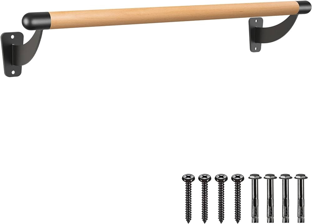SELEWARE 4-12 ft Long Wood Ballet Barre Wall Mount Barre System for Home or Studio Barre Movement... | Amazon (US)