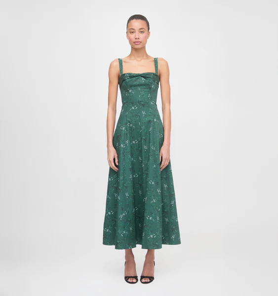 The Jude Dress - Green Scallop Bow Chintz | Hill House Home US