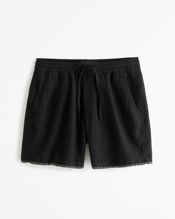 Linen-Blend Pull-On Short | Abercrombie & Fitch (US)