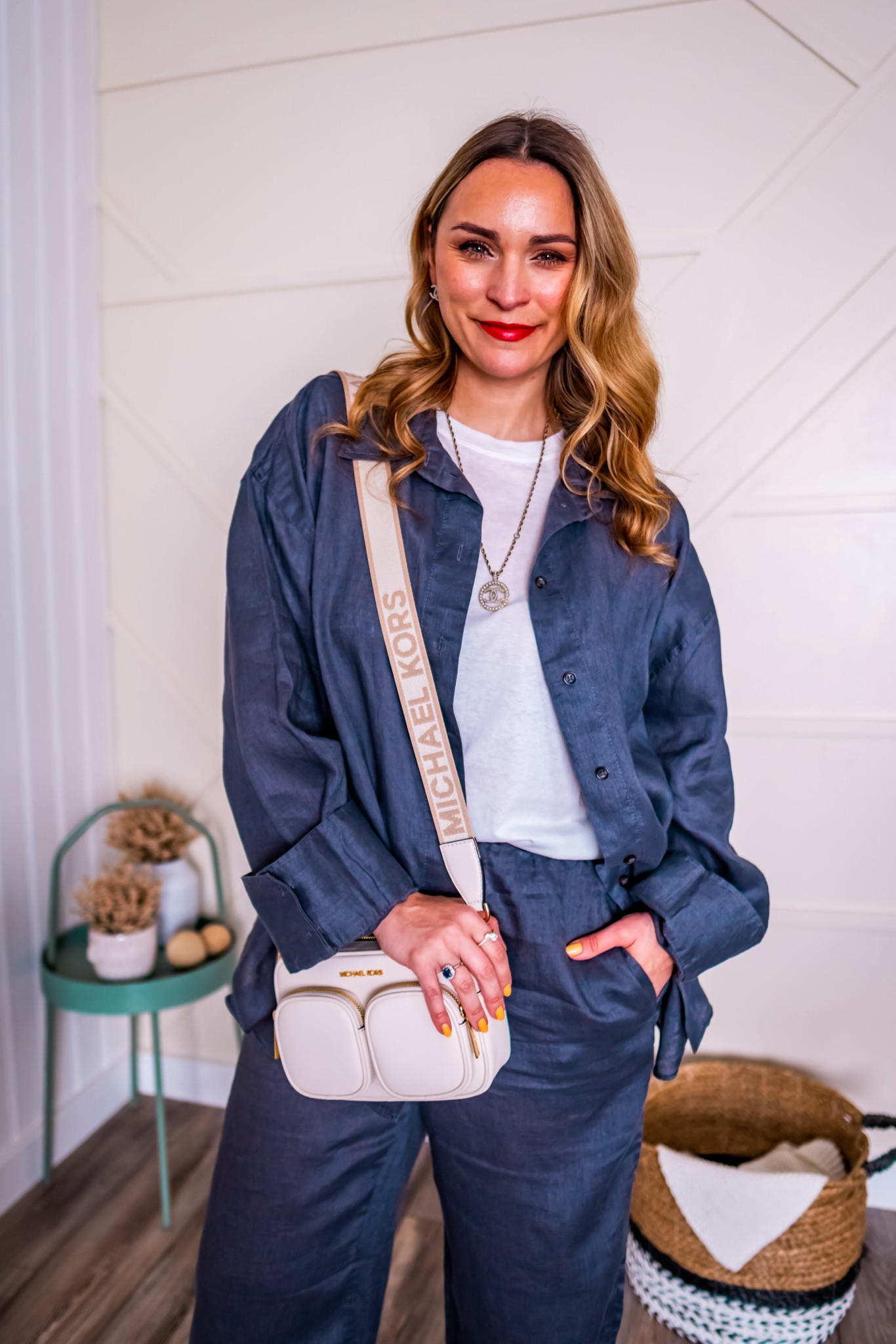 Silk blend t-shirt, oversized linen shirt, linen pants - casual outfit  

#LTKitbag #LTKstyletip #LTKmidsize
