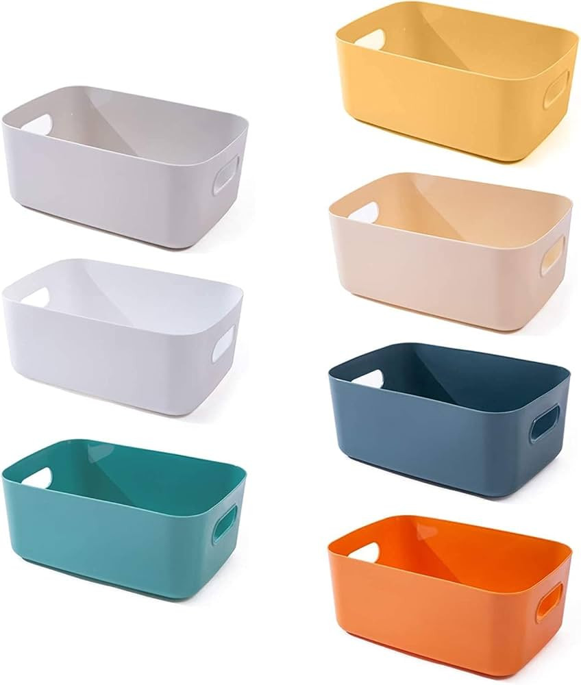 OWill 7 PCS Plastic Storage Bins and Baskets for Efficient Home Classroom Organization Small Cont... | Amazon (US)