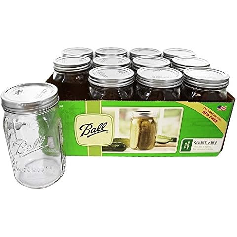 Ball Wide Mouth Pint 16-Ounce Glass Mason Jar with Lids and Bands, 12-Count | Amazon (US)