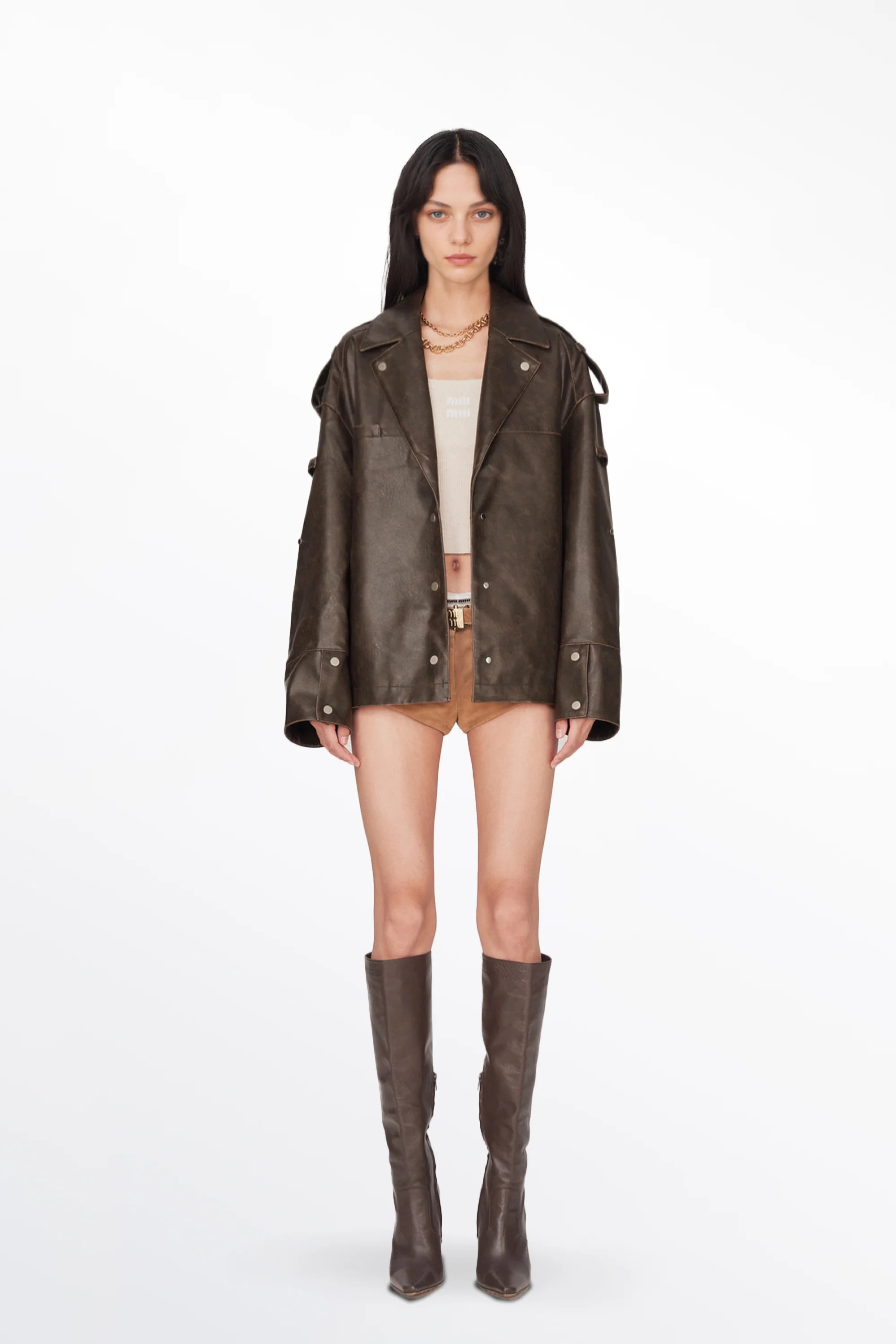 Irina Vintage Biker Jacket in Vegan Leather | Fabrique