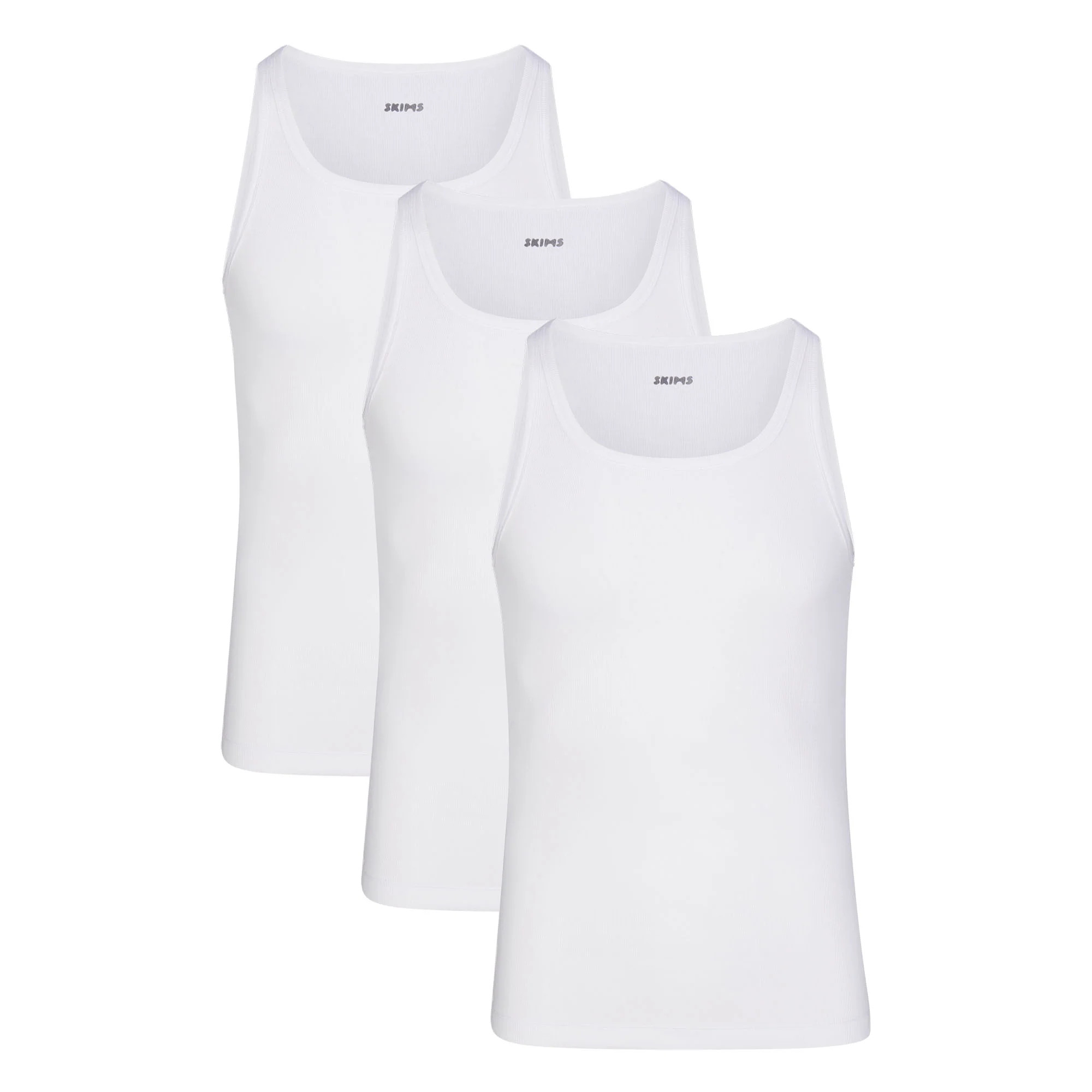 SKIMS COTTON MENS RIB TANK 3-PACK | CHALK | SKIMS (US)