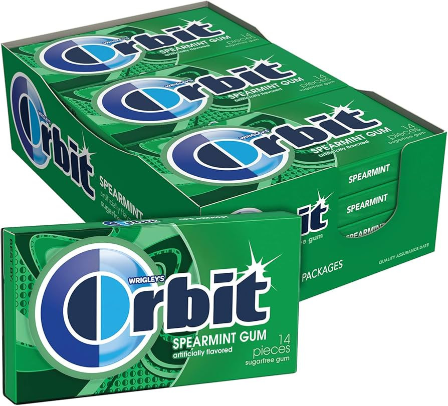 WRIGLEY'S ORBIT Gum Sugar-Free Spearmint - 12 Packs in Bulk, 14 Pieces Each - Chewing Gum, 168 To... | Amazon (US)