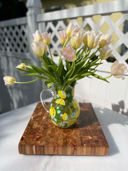Love using this lemon water pitcher as a vase for tulips this spring 

#LTKhome #LTKSeasonal