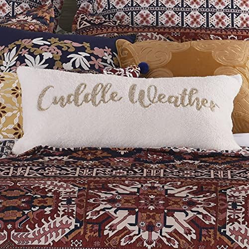 Levtex home Madera Decorative Pillow (12x24in.) - Cuddle Weather - Gold, and White | Amazon (US)