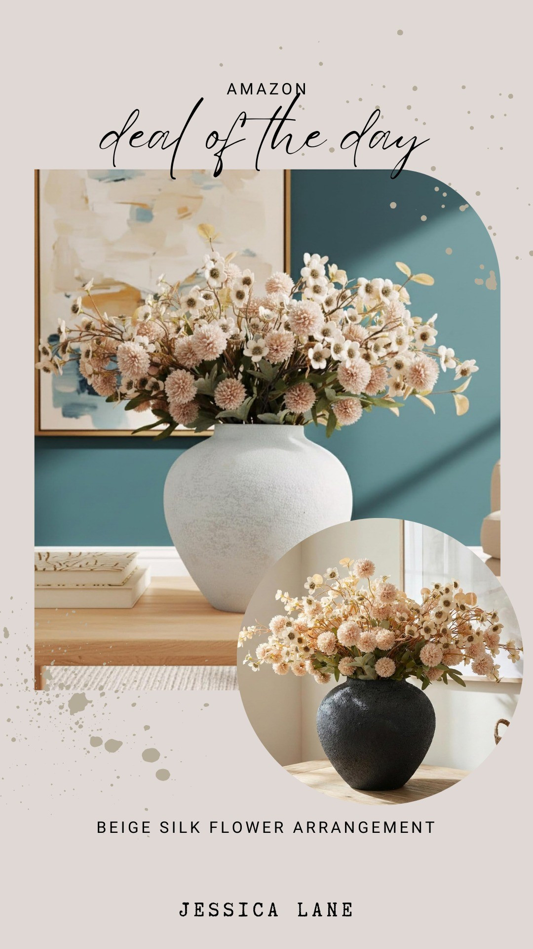 Elevate your space with this artificial beige silk flower arrangement. This 22 piece set adds a soft, maintenance-free touch of nature to any room.#homedecor #silkflowers #interiordesign #amazonfinds

#LTKSeasonal #LTKSaleAlert #LTKHome