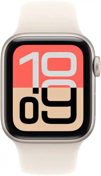 Apple Watch SE 3 (GPS) 40mm Starlight Aluminum Case with Starlight Sport Band - S/M - Starlight... | Best Buy U.S.