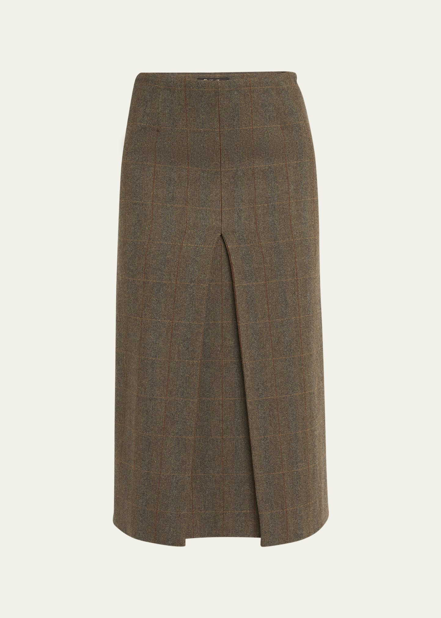 Loro Piana Lise Overcheck Wool Midi Skirt | Bergdorf Goodman