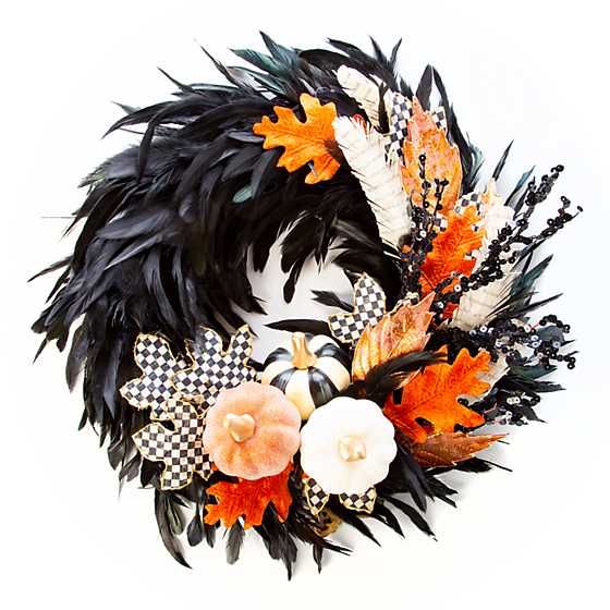 Nevermore Feather Wreath - Small | MacKenzie-Childs