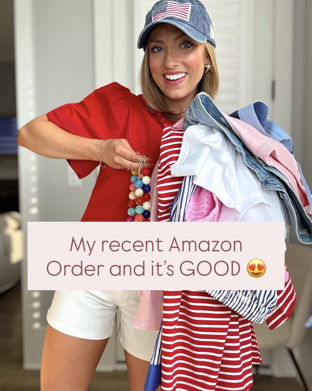 Amazon understood the assignment 🇺🇸✨ My latest order is full of the cutest patriotic outfits, summer knits, striped dresses, statement accessories, and easy everyday pieces that look SO much more expensive than they are. From Americana sweaters and USA graphic tees to scalloped details, embroidered sets, and fun pops of color… these are the kind of finds that sell out fast 👏🏼❤️🤍💙 Everything is comfy, flattering, and perfect for summer vacations, Memorial Day, Fourth of July outfits, beach trips, BBQs, and everyday summer style!

I’m especially obsessed with all the fun texture details, colorful jewelry, and easy mix-and-match pieces 🤩 Linking every look from my recent Amazon order!

#AmazonFashion #AmazonFinds #AmazonStyle #SummerFashion #AmericanaStyle #PatrioticStyle #FourthOfJulyOutfits #MemorialDayStyle #RedWhiteAndBlue #SummerOutfits #AffordableFashion #OOTD #VacationOutfits #BeachStyle #AmazonFavorites #FashionFinds #CasualStyle #EverydayStyle #SummerWardrobe #CuteOutfits

#LTKootd #LTKPetite