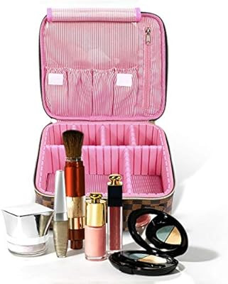 ADCOOG Travel Makeup Bag Cosmetic Train Caser Professional Makeup Organizer for Women Girls, Brow... | Amazon (US)
