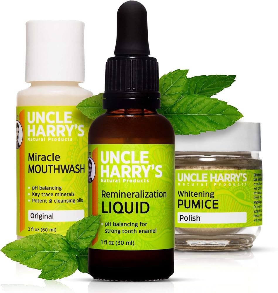 Uncle Harry's Natural Remineralization Kit with Tooth Whitening - 3 Products Strengthen Weak Enam... | Amazon (US)