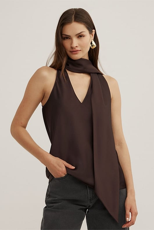 V-Neck Scarf Top | Witchery (AU)