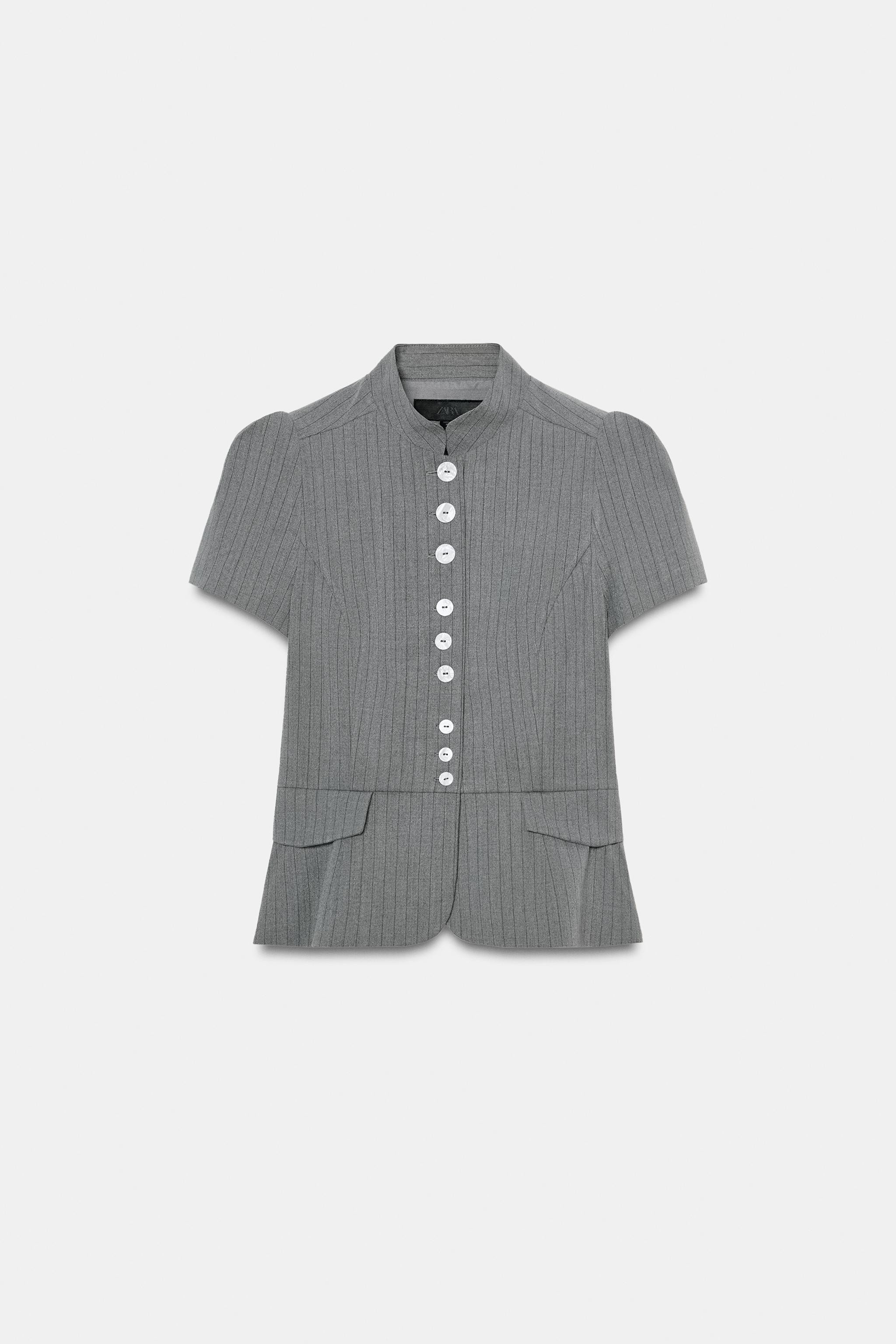 PINSTRIPE BUTTONED TOP | Zara Canada
