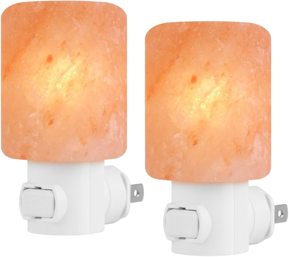 Syntus 2 Pack Himalayan Salt Lamp Natural Crystal Salt Light Glow Hand Carved Night Lights Wall l... | Amazon (US)