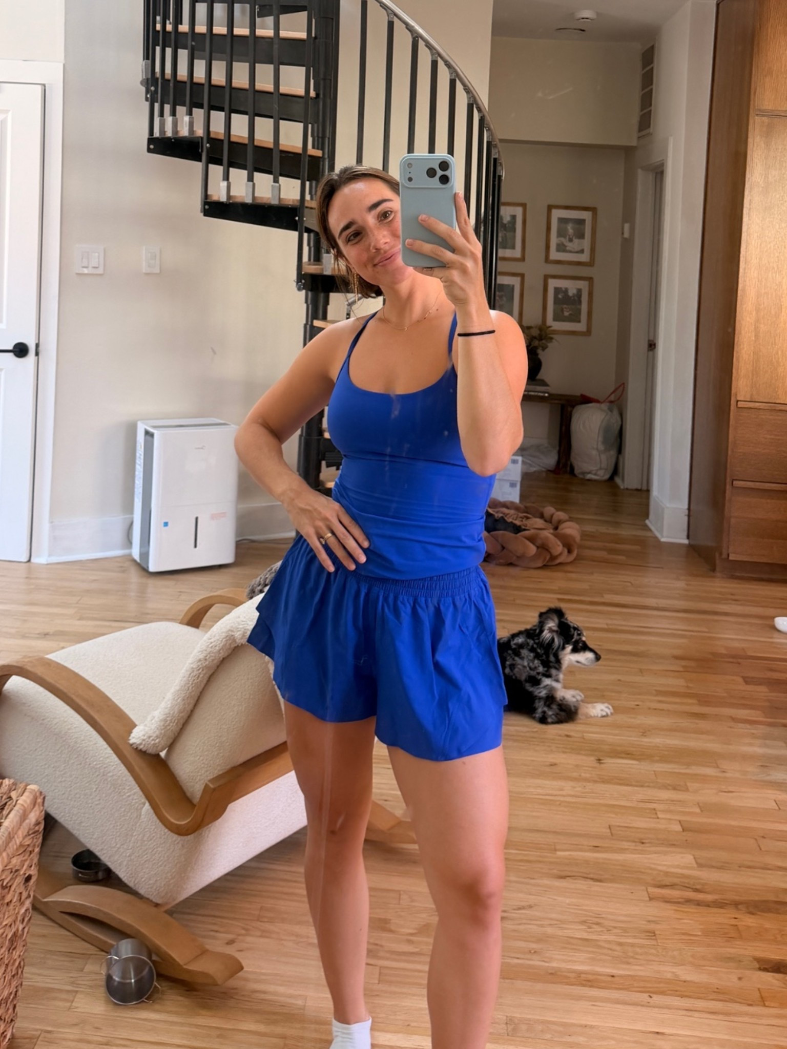 S in tank
M in shorts