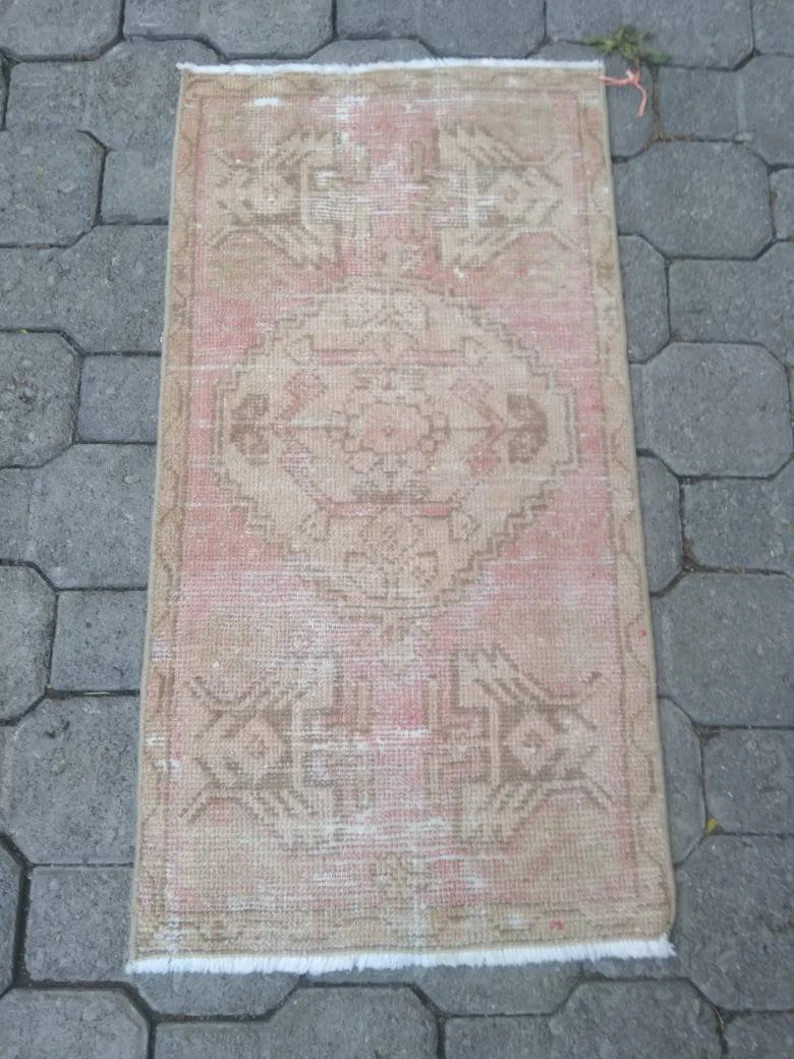 Vintage oushak rug, Turkish rug, small rug, Home and living, small pink rug, small rug, vintage s... | Etsy (US)