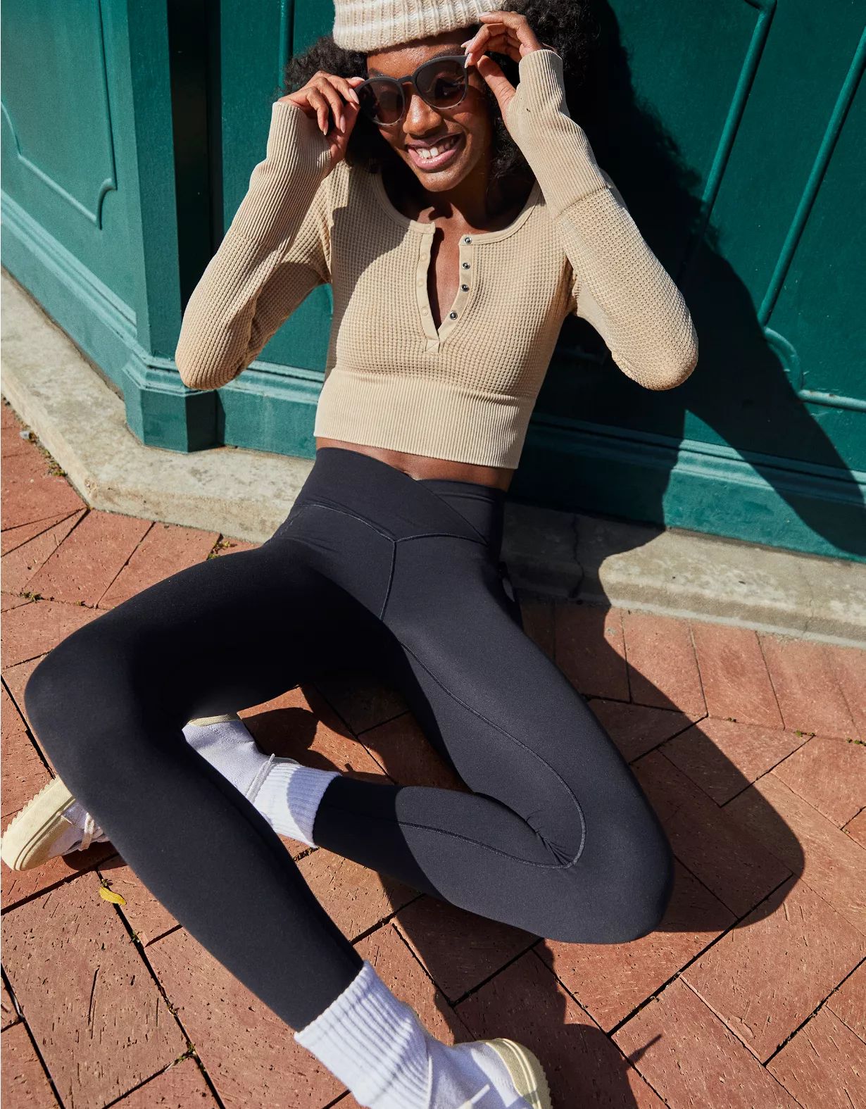 OFFLINE By Aerie Real Me Xtra Crossover High Waisted Pocket Legging | American Eagle Outfitters (US & CA)