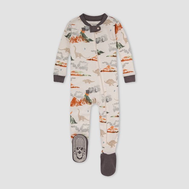 Burt's Bees Baby® Baby Boys' Volcano Organic Cotton Tight Fit Footed Pajama - Gray | Target