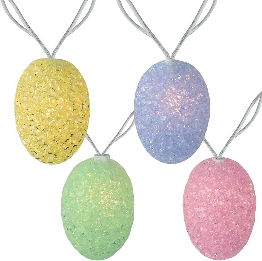 10-Count Pastel Colored Easter Egg String Light Set, 7.25ft White Wire | Amazon (US)