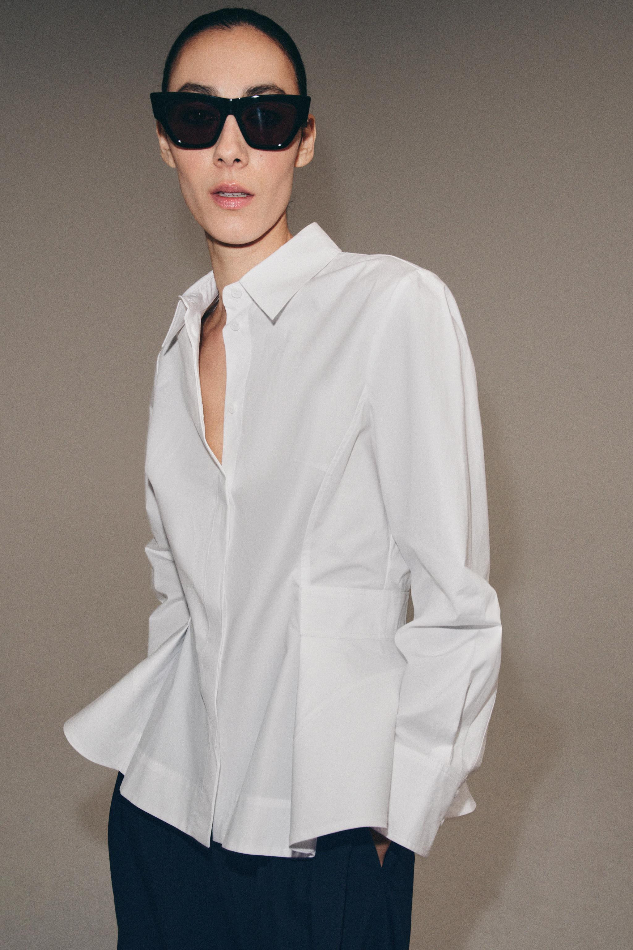 ZW COLLECTION PEPLUM POPLIN SHIRT | Zara US