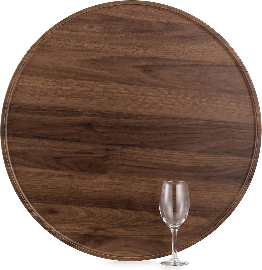 Extra Large Ottoman Serving Tray: Hanobe Round Wooden Trays 22" Contemporary Decorative Coffee Ta... | Amazon (US)