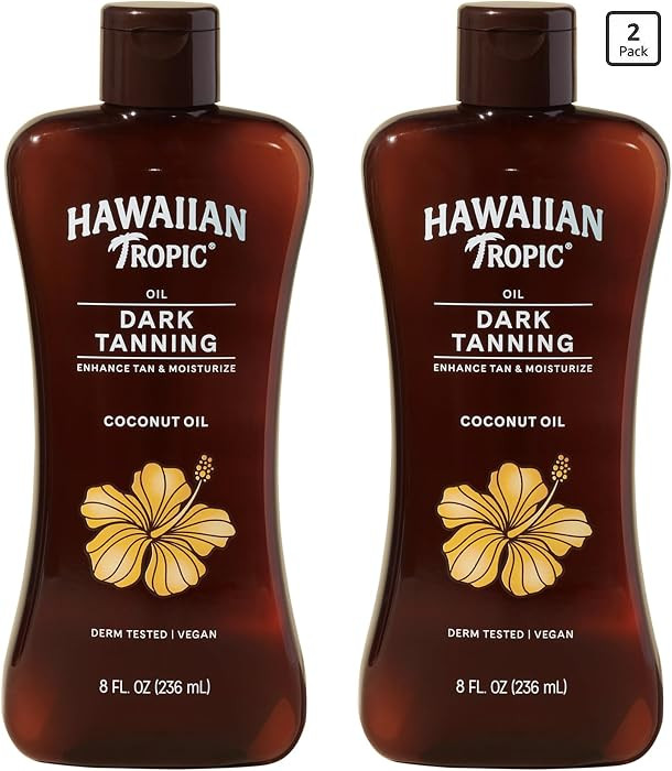 Hawaiian Tropic Dark Tanning Oil, 8 Fl Oz | Moisturizing Body Oil with Cocoa Butter, Tan Enhancer... | Amazon (US)