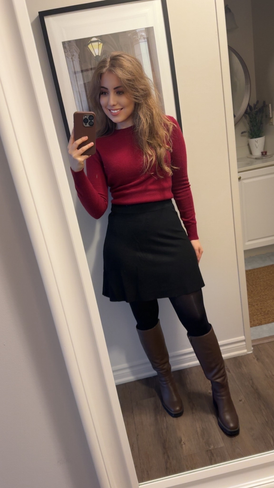 Winter outfit. Black knit skirt from Reitmans and cashmere sweater from Marshalls. 

#LTKcanada #LTKwinter #LTKworkwear